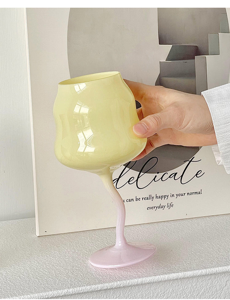 Rainbow tall wine glasses